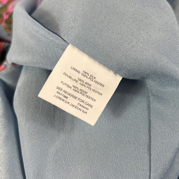 J. Crew Vibrant Paisley Ruffle Silk Dress Size 2 - Picture 7 of 8